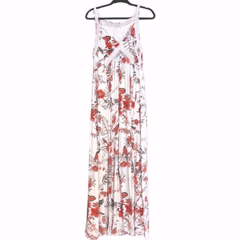 Hummingbird Long Maxi Dress Boho Floral